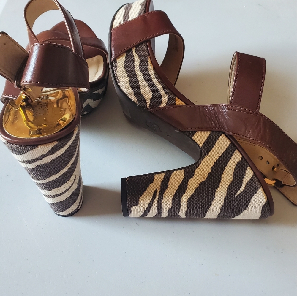 Brown Zebra Print Women's Heels